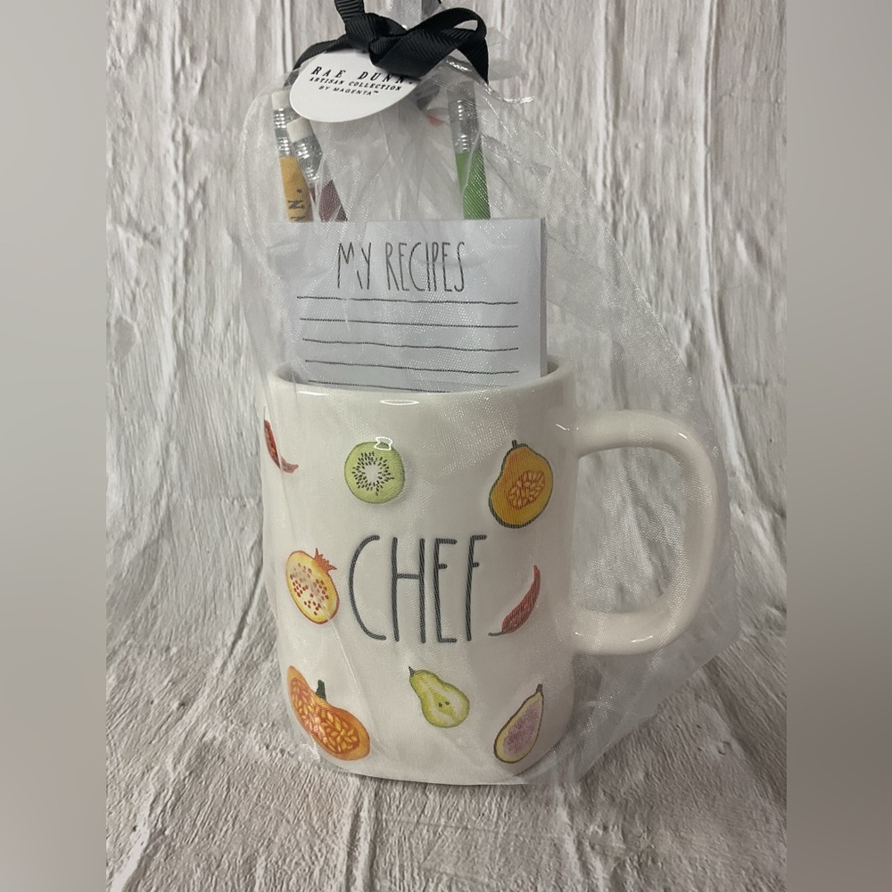 NWT Rae Dunn X My Recipes Pad And Pencil Mug Set